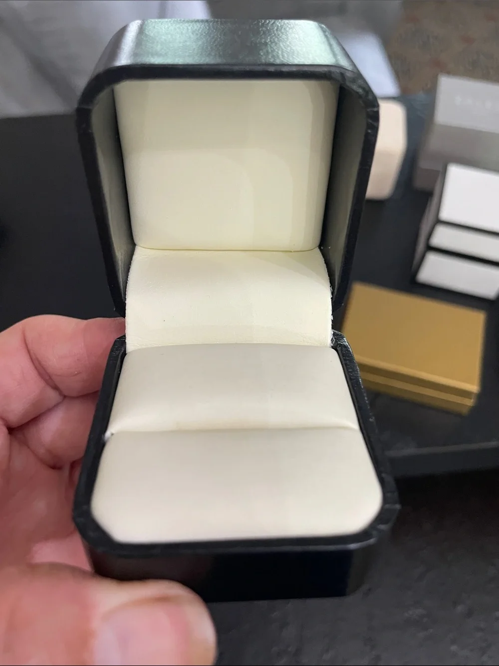 Zales Cream & Silver Jewelry Box and 6 Assorted boxes.